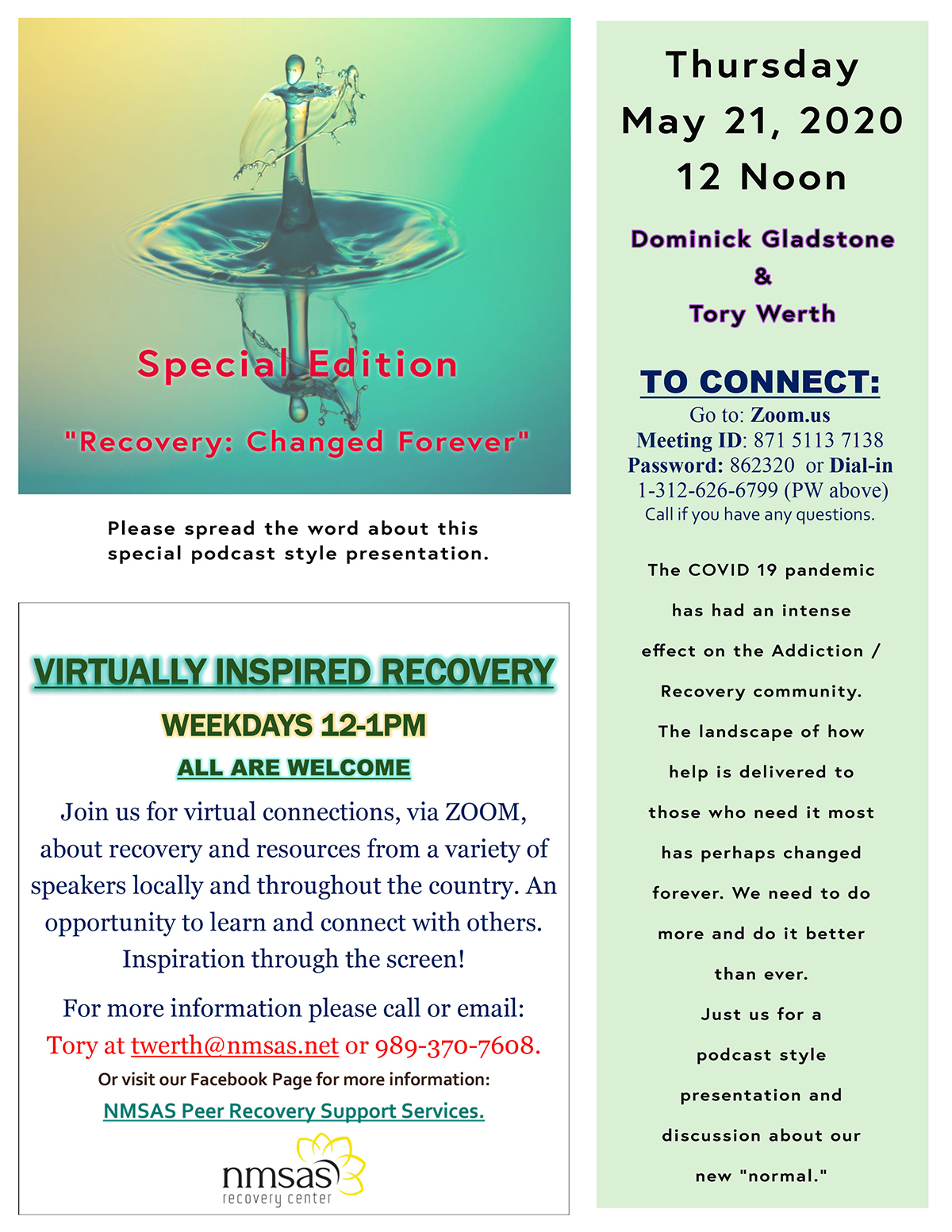 Virtual Recovery Flyer